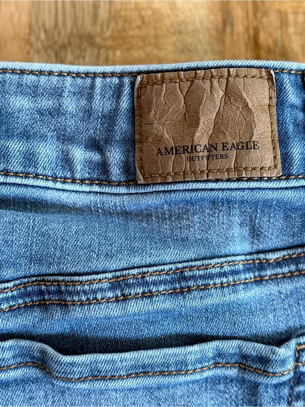 American Eagle Next Level Stretch High Rise Denim Shorts Size 2 Cuffed Raw Hem - Picture 5 of 10